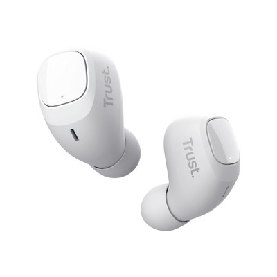 Nika Compact Bluetooth Wireless Earphones - white-Visual