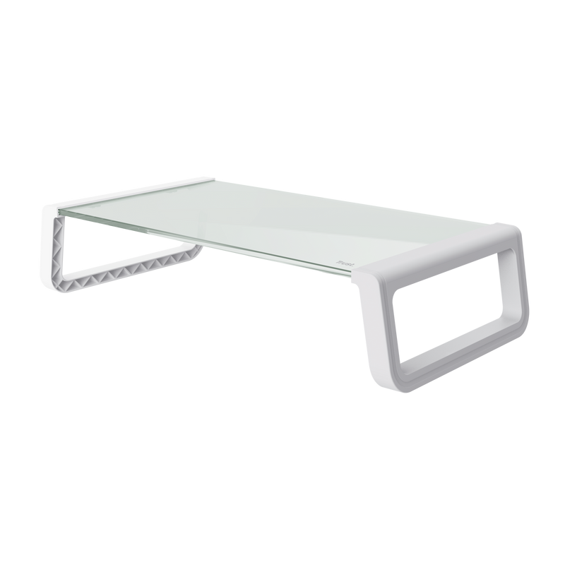 Monta Tempered glass monitor stand - White-Visual