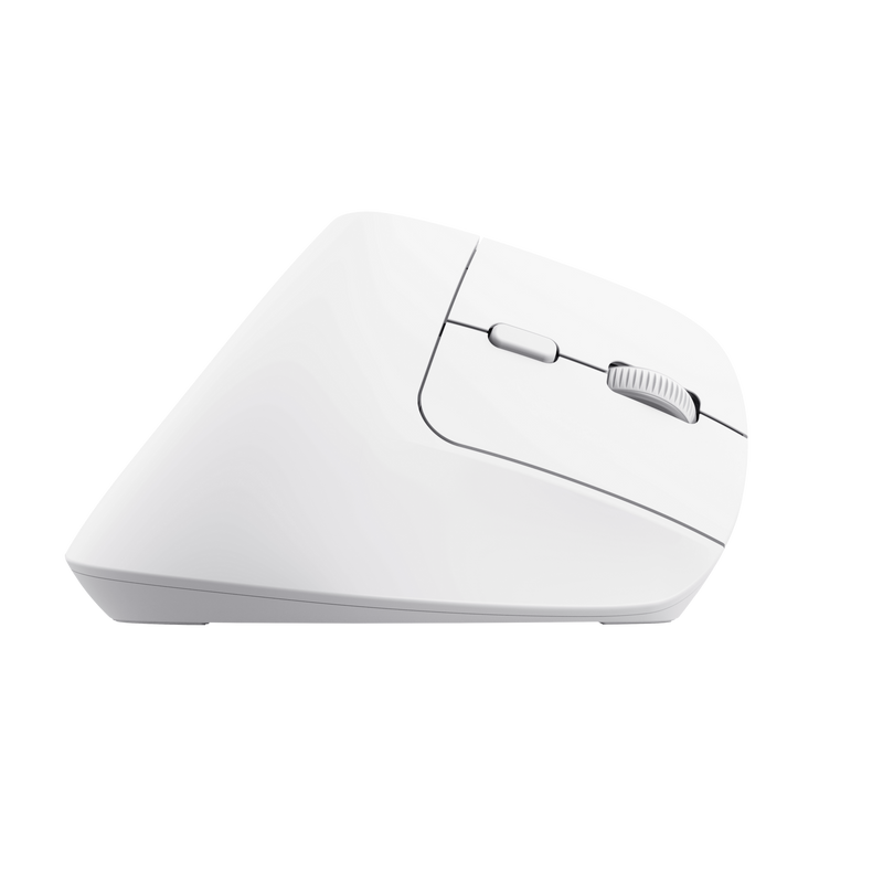 Bayo+ Multidevice Ergonomic Wireless Mouse - White-Side